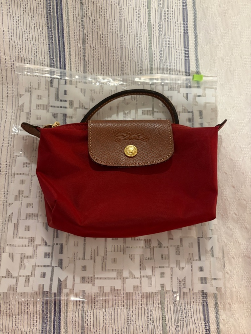Longchamp le pliage nylon  cosmetic case with flap